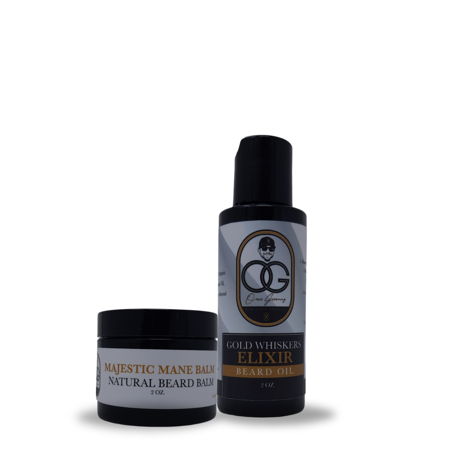 Gold Whiskers Elixir Beard Oil & Majestic Mane Beard Balm Duo